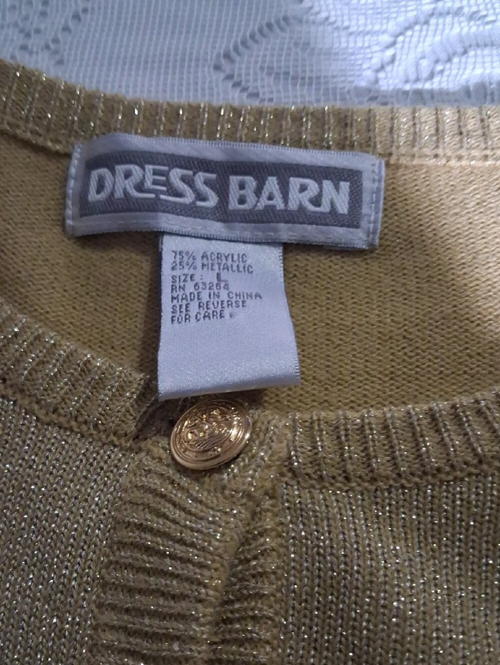 Dress Barn Gold Embellished Knit Cardigan - Picture 5 of 8